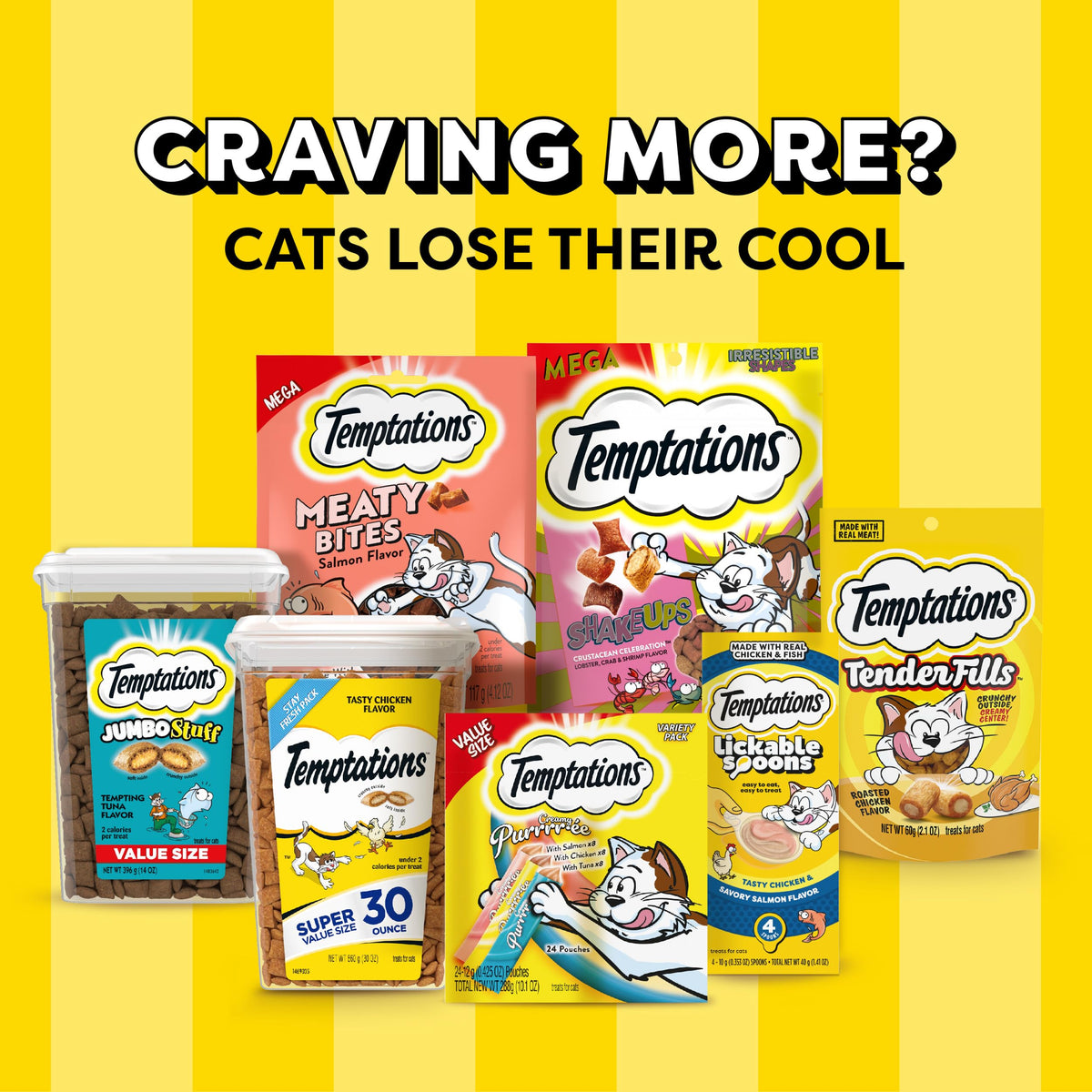 Temptations Jumbo Stuff Crunchy & Soft Cat Treats, Tuna, 5.3 oz, 10 Pack