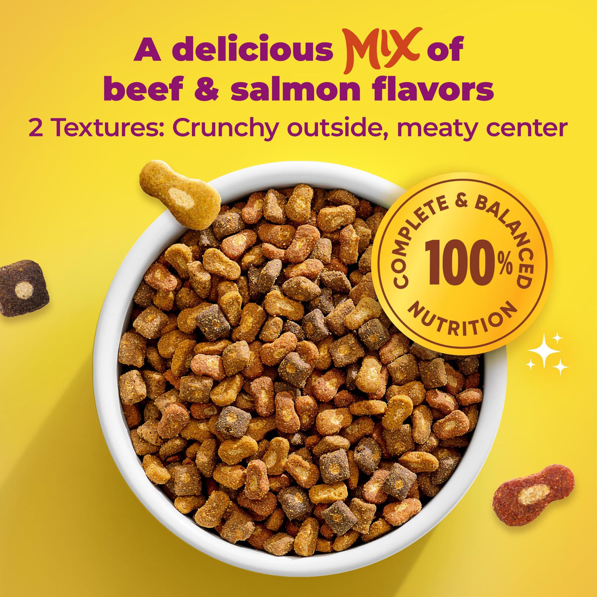 Meow Mix Tender Centers, Dry Cat Food, Salmon & Turkey Flavors, 4 Bags