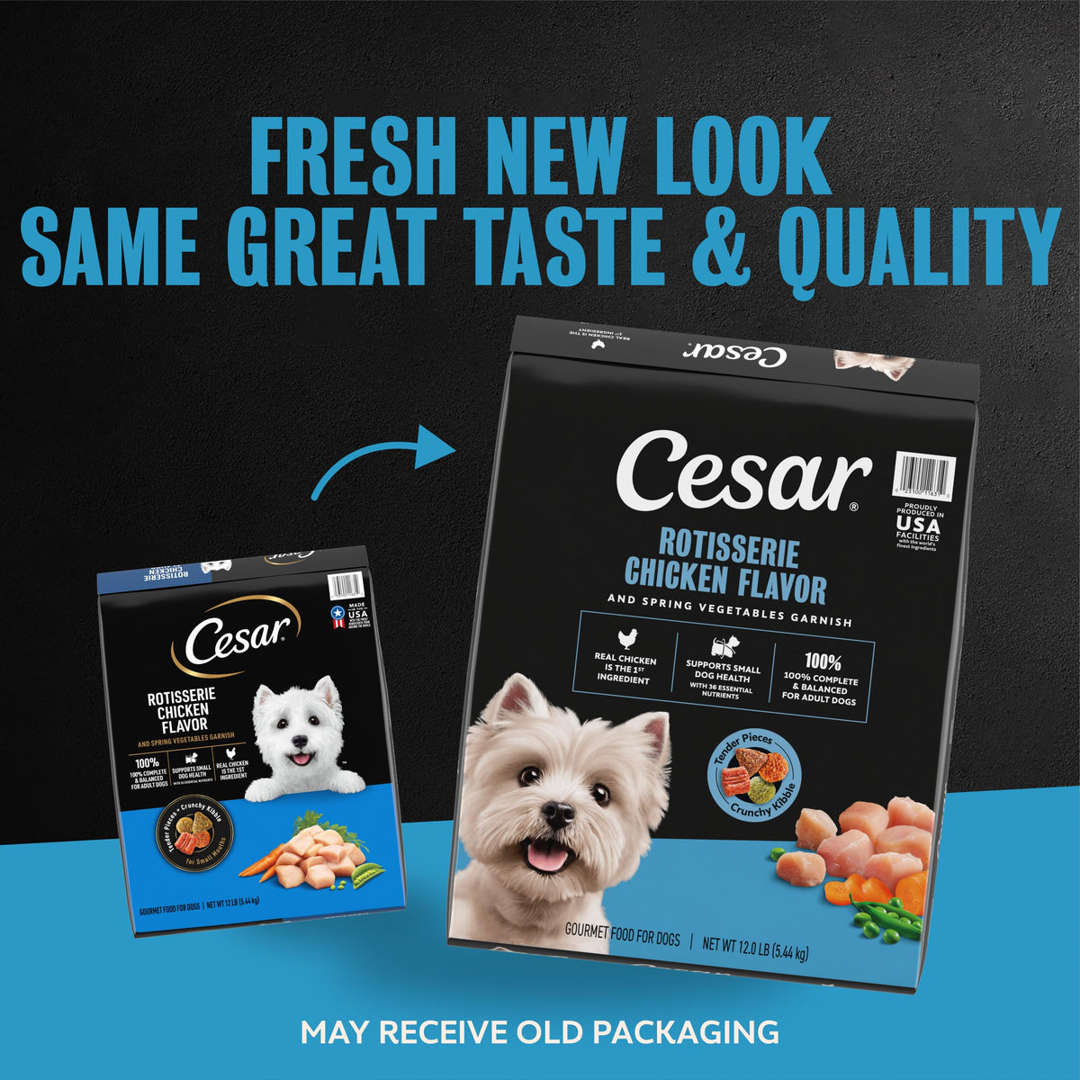 Cesar Small Breed Dry Dog Food, Chicken & Spring Vegetables Flavor, 2.7 lb