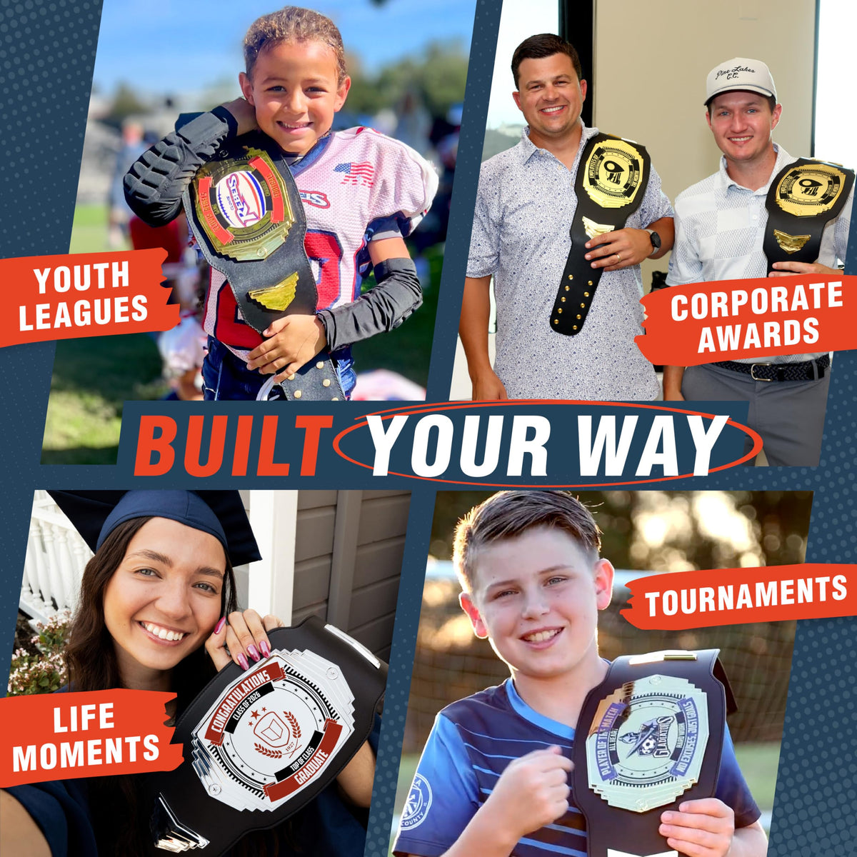 TrophySmack Ultimate 2lb Custom Championship Trophy Belt, Youth Sized