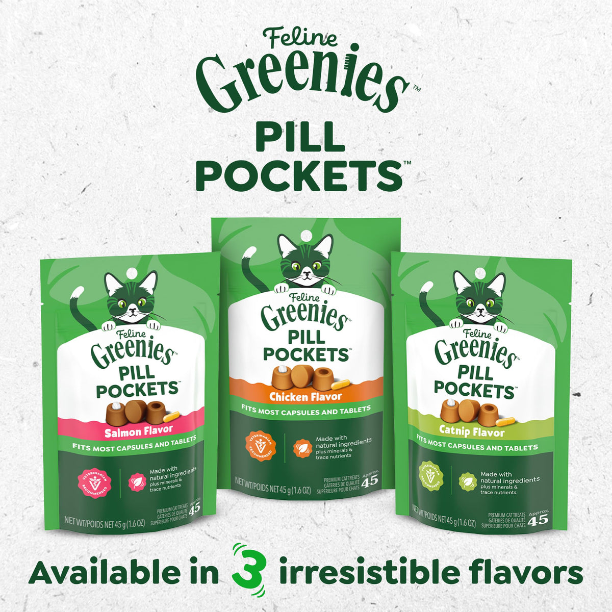 Greenies Feline Pill Pockets Soft Cat Treats, Chicken Flavor, 85 count