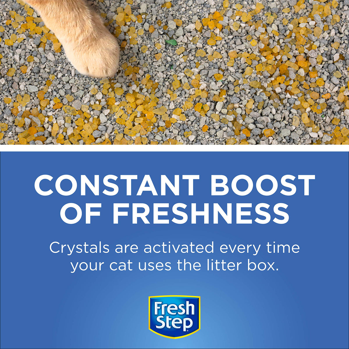 Fresh Step - Cat Litter Deodorizer, Litter Box Crystals, Fresh Scent, 15 oz