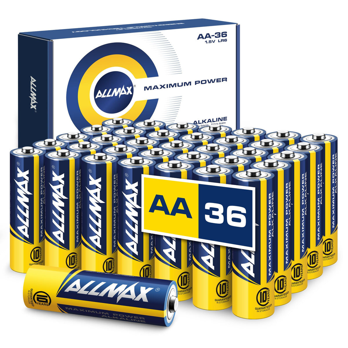 Allmax AA (LR6) Maximum Power Alkaline Batteries (100 Count) – 1.5V