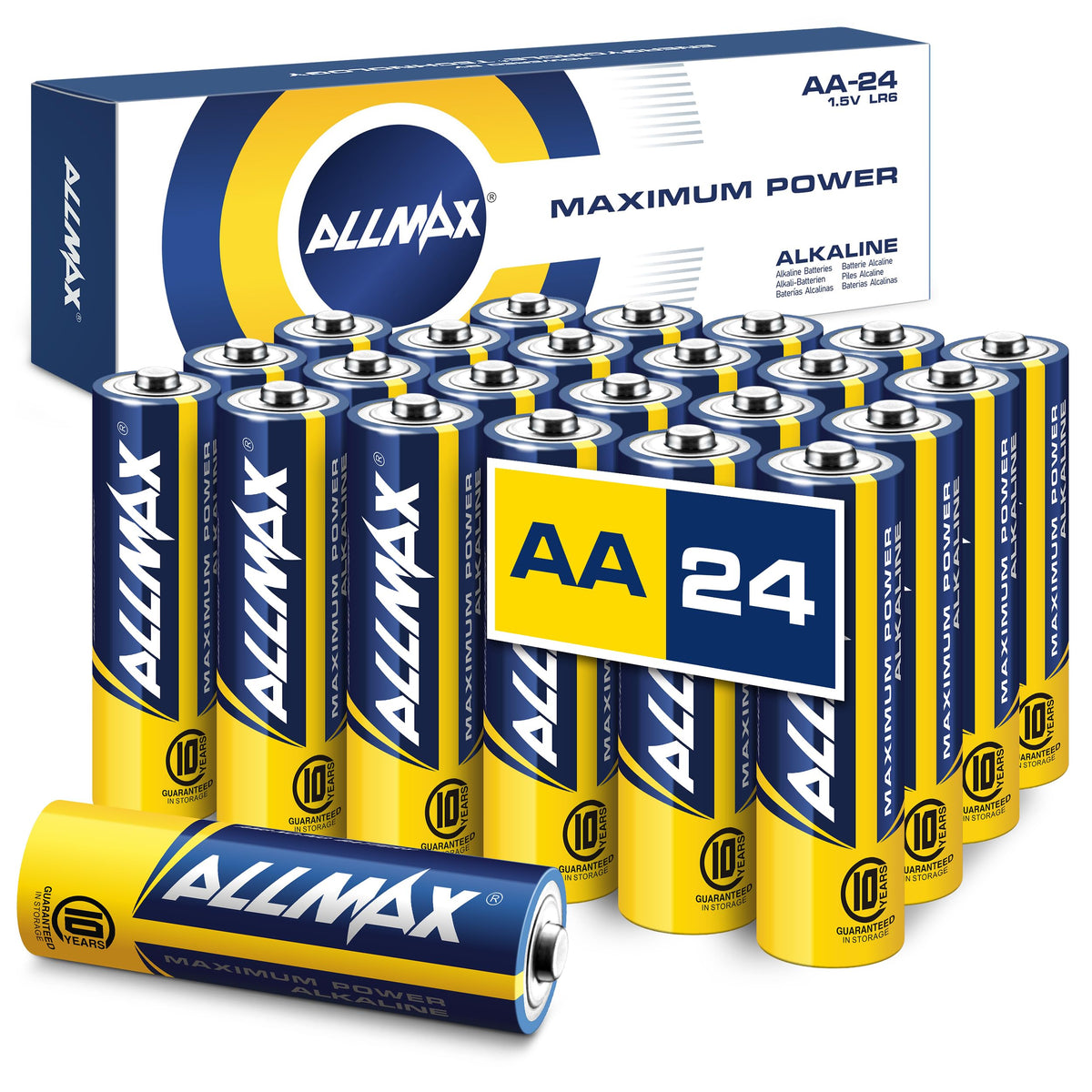 Allmax AA (LR6) Maximum Power Alkaline Batteries (100 Count) – 1.5V