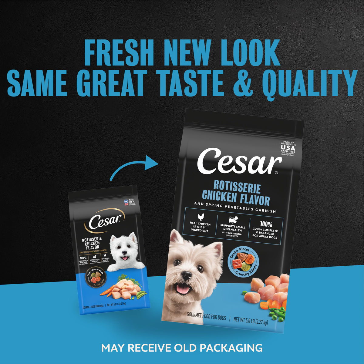 Cesar Small Breed Dry Dog Food, Chicken & Spring Vegetables Flavor, 2.7 lb