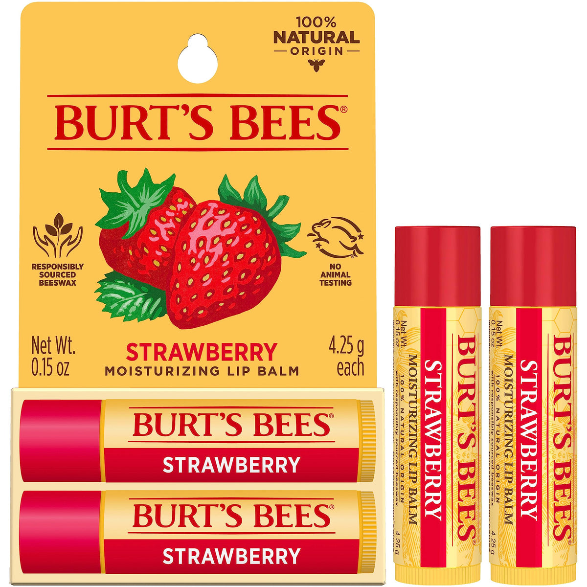 Burt's Bees Lip Balm, Vanilla Bean, 0.15 oz., 2 Tubes