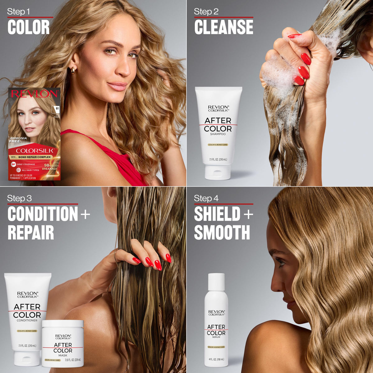 Revlon ColorSilk with Bond Repair Hair Color, 51 Light Brown, 3pk