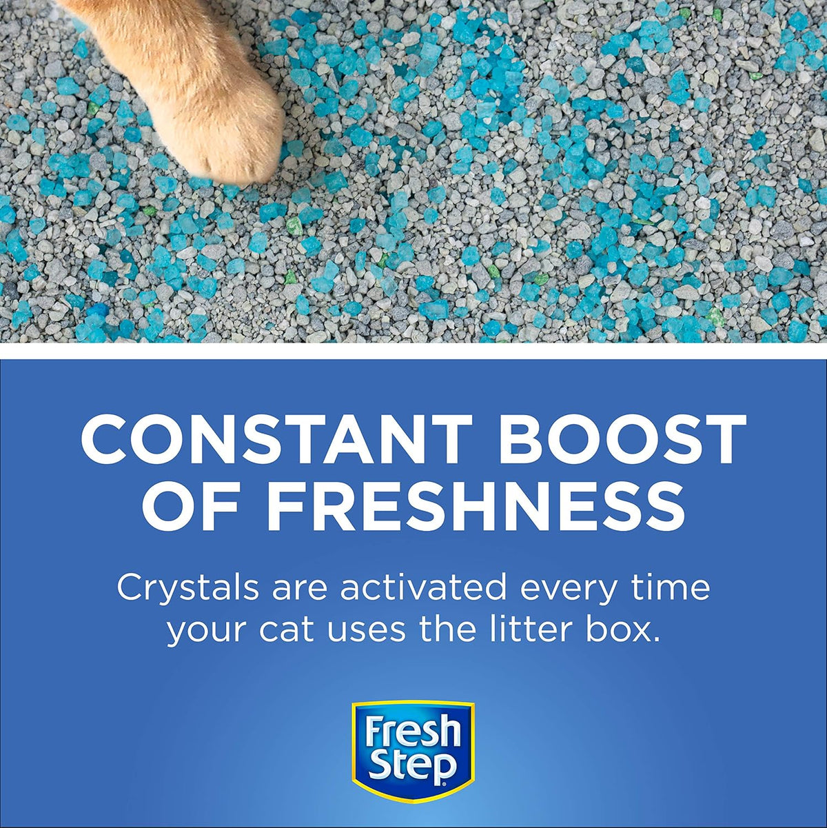 Fresh Step - Cat Litter Deodorizer, Litter Box Crystals, Fresh Scent, 15 oz