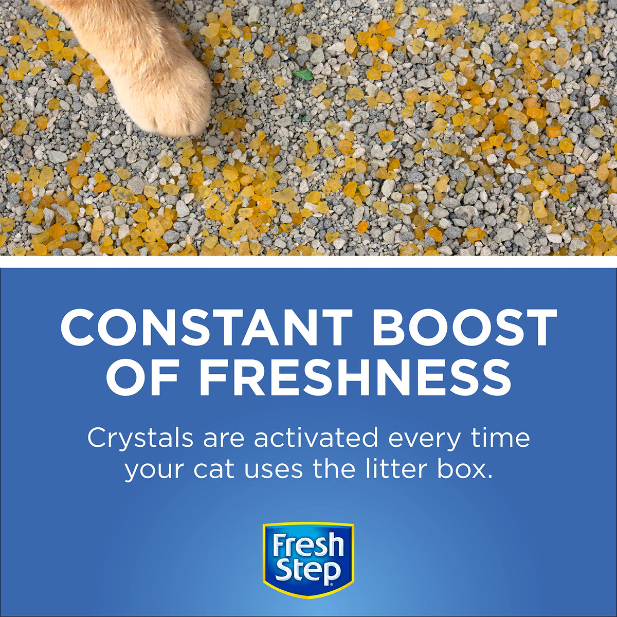 Fresh Step - Cat Litter Deodorizer, Litter Box Crystals, Fresh Scent, 15 oz
