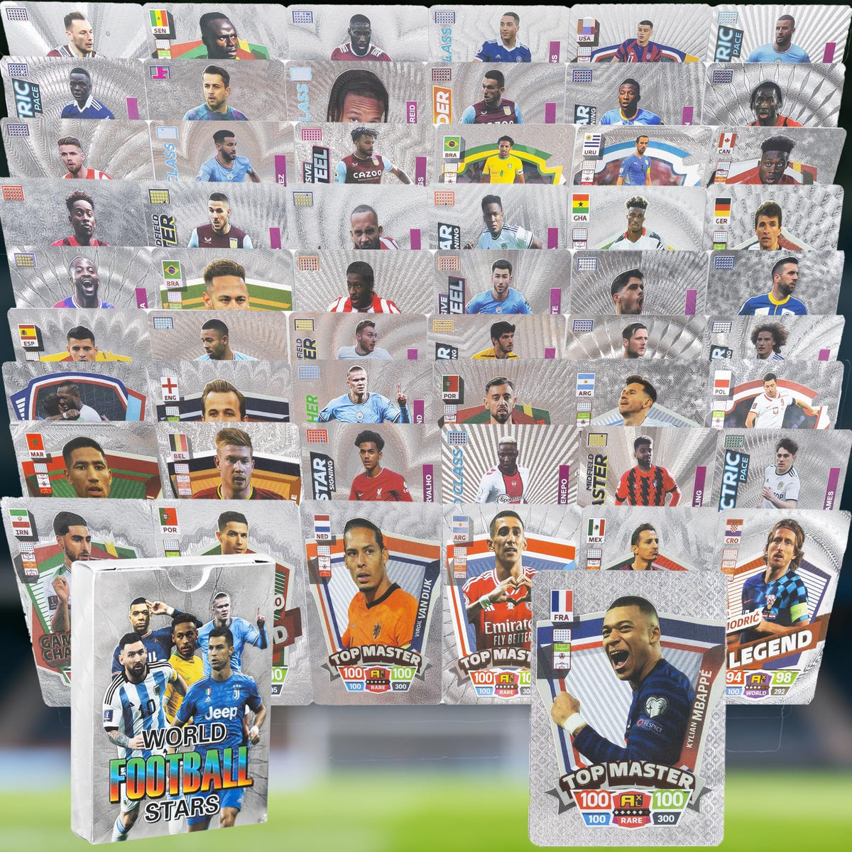 2026 Soccer Trading Cards | 55 Unique Collectible Cards per Box | Premium Paper, for Soccer Fans of All Ages, Ideal for Collecting & Trading (Non-Original) (Multicolors)