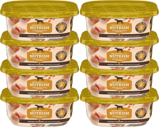 Nutrish Chicken Muttballs Wet Dog Food, 8 oz. Tub, 8 Pack (Rachael Ray)