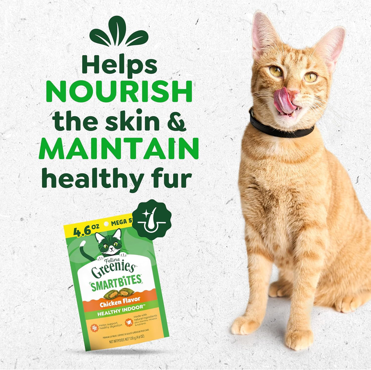 Greenies Feline Smartbites Healthy Indoor Cat Treats, Chicken, 4.6 oz