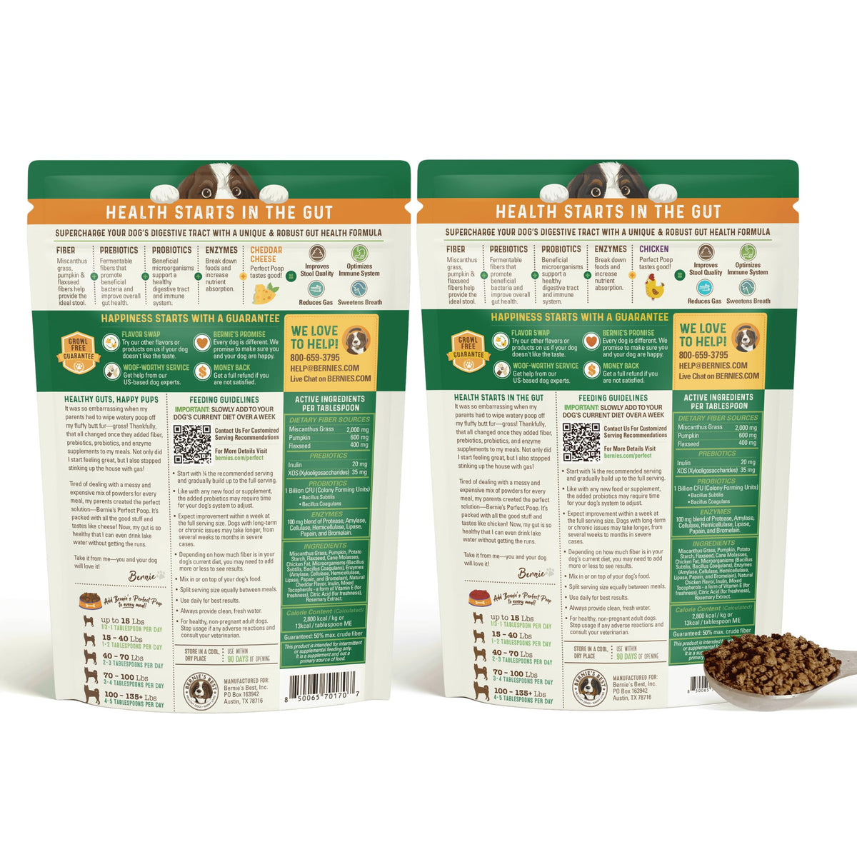 Perfect Poop Digestion & General Health Supplement for Dogs: Fiber, Prebiotics, Probiotics & Enzymes Relieve Digestive Conditions, Optimize Stool, and Improve Health (Cheddar Cheese, 12.8 oz)