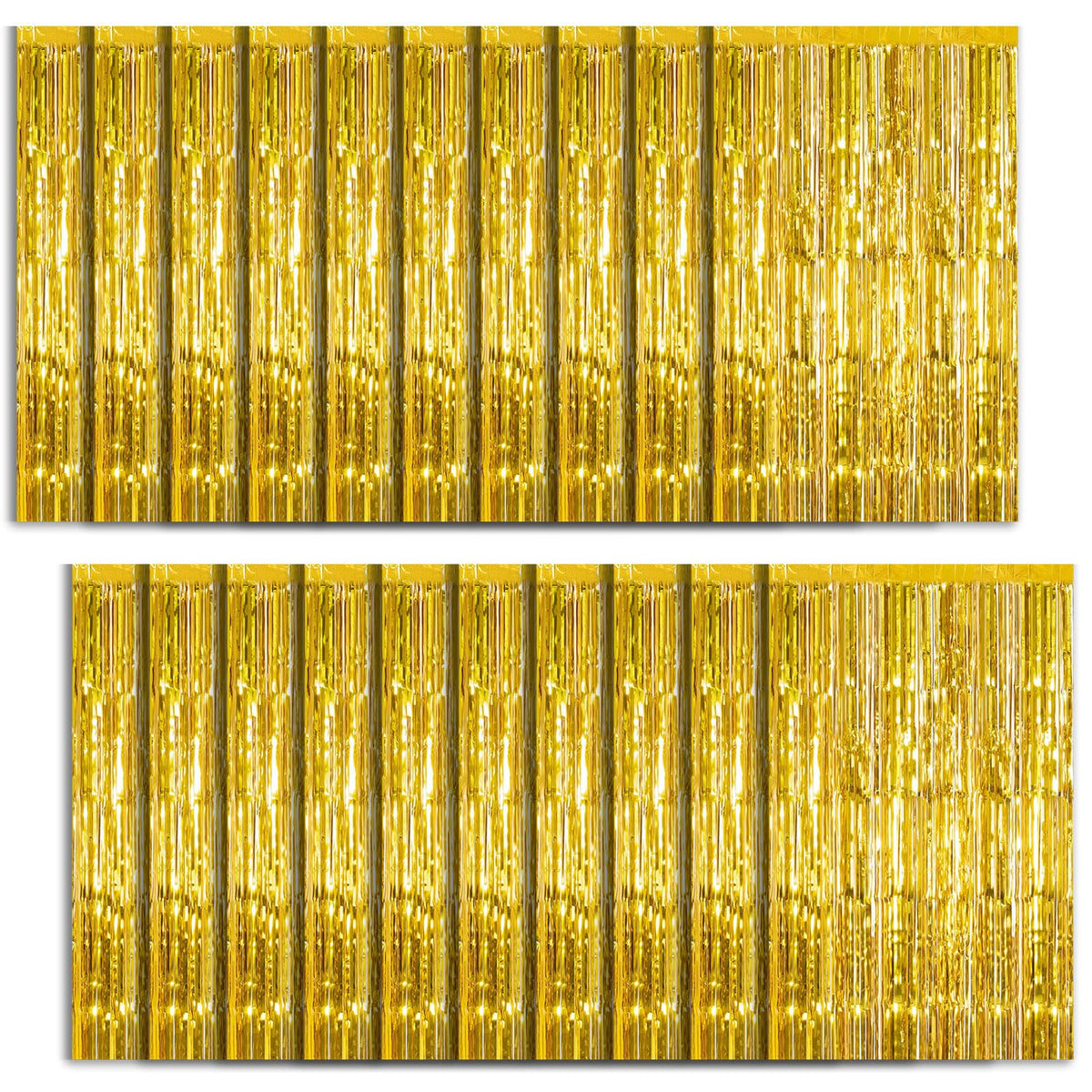 10 Pack Foil Curtain Backdrop Gold Metallic Tinsel Foil Fringe Curtains Photo Booth Props for Birthday Wedding Engagement Baby Shower Bachelorette Christmas Holiday Celebration Party Decorations