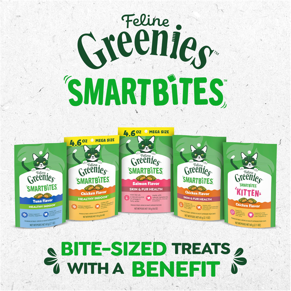 Greenies Feline Smartbites Healthy Indoor Cat Treats, Chicken, 4.6 oz