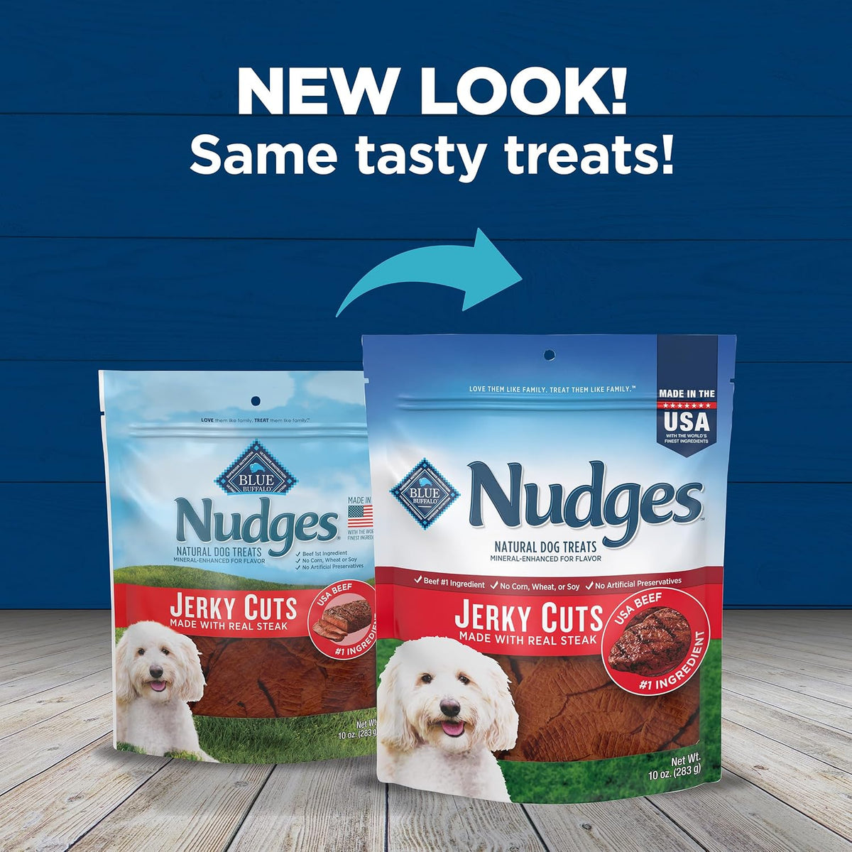 Blue Buffalo Nudges Jerky Cuts Steak Dog Treats, 10 oz