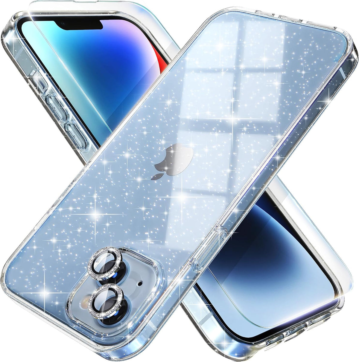 Choiche for iPhone 16 Pro Case Clear Women Girly (Glitter Gold)