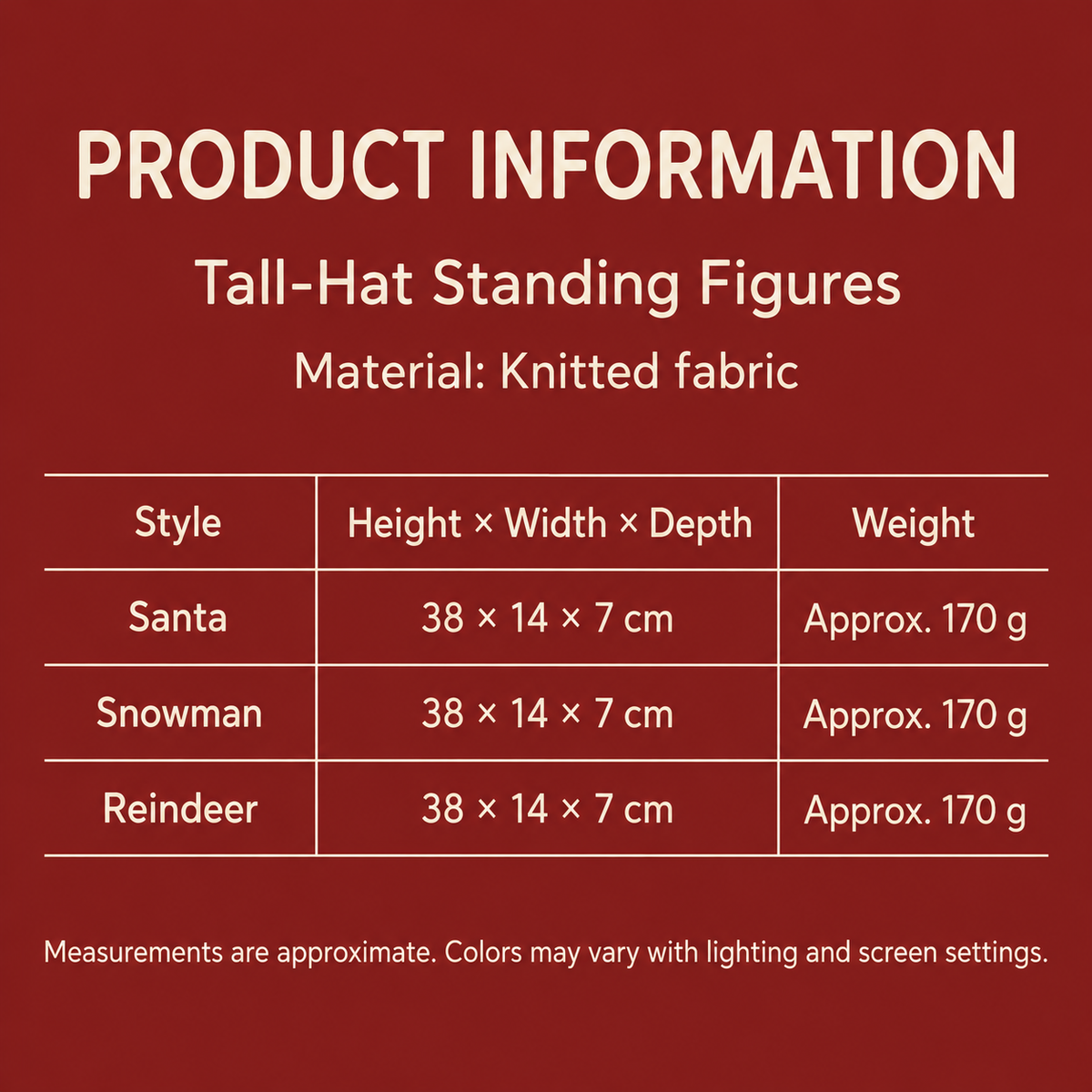 【Free Shipping】Rustic Christmas Standing Figure with Plaid Hat – Santa, Snowman or Reindeer-Home Limited Time 40% Off