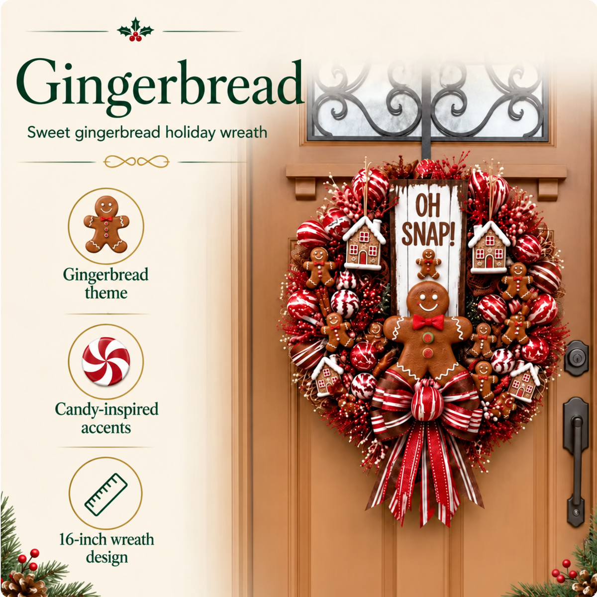 Handmade Merry Christmas Santa Wreath – A Joyful Welcome for Your Door