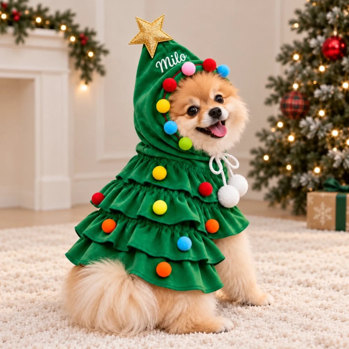 Christmas Gifts For Dogs, Cats, Pet Lovers - Personalized Pet Christmas Cape